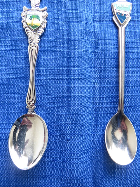 Collectible teaspoons with place names
