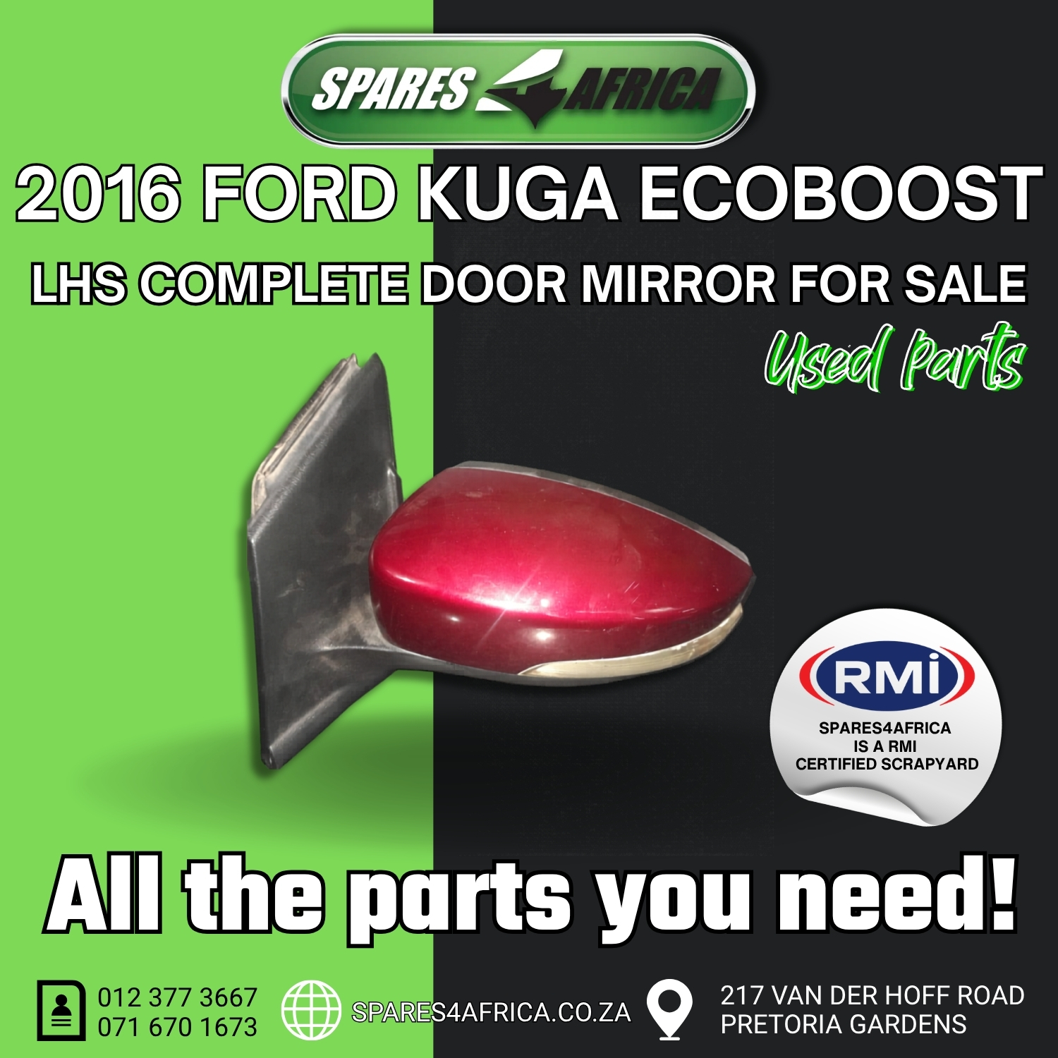 2016 FORD KUGA ECOBOOST DOOR MIRROR – USED - Private Seller 2016 FORD KUGA ECOBOOST DOOR MIRROR – USED - Private Seller