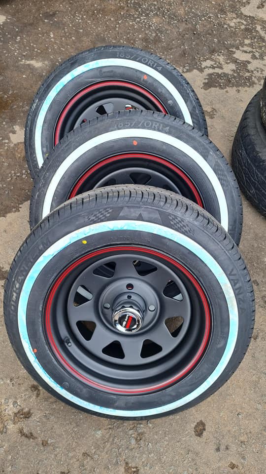 Toyota Avanza Brand new rims +tyres  185/70/14 white wall - Private Seller