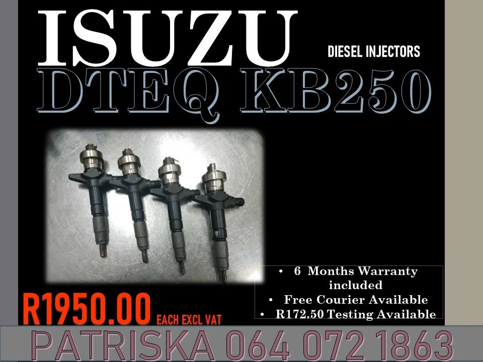 ISUZU DTEQ KB250 DIESEL INJECTORS FOR SALE ON SAME DAY SERVICES - Private Seller ISUZU DTEQ KB250 DIESEL INJECTORS FOR SALE ON SAME DAY SERVICES - Private Seller
