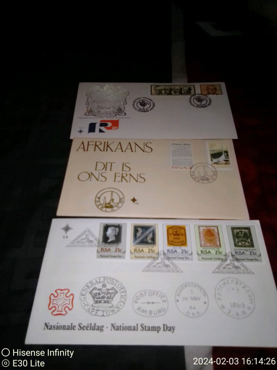 box full of stamps