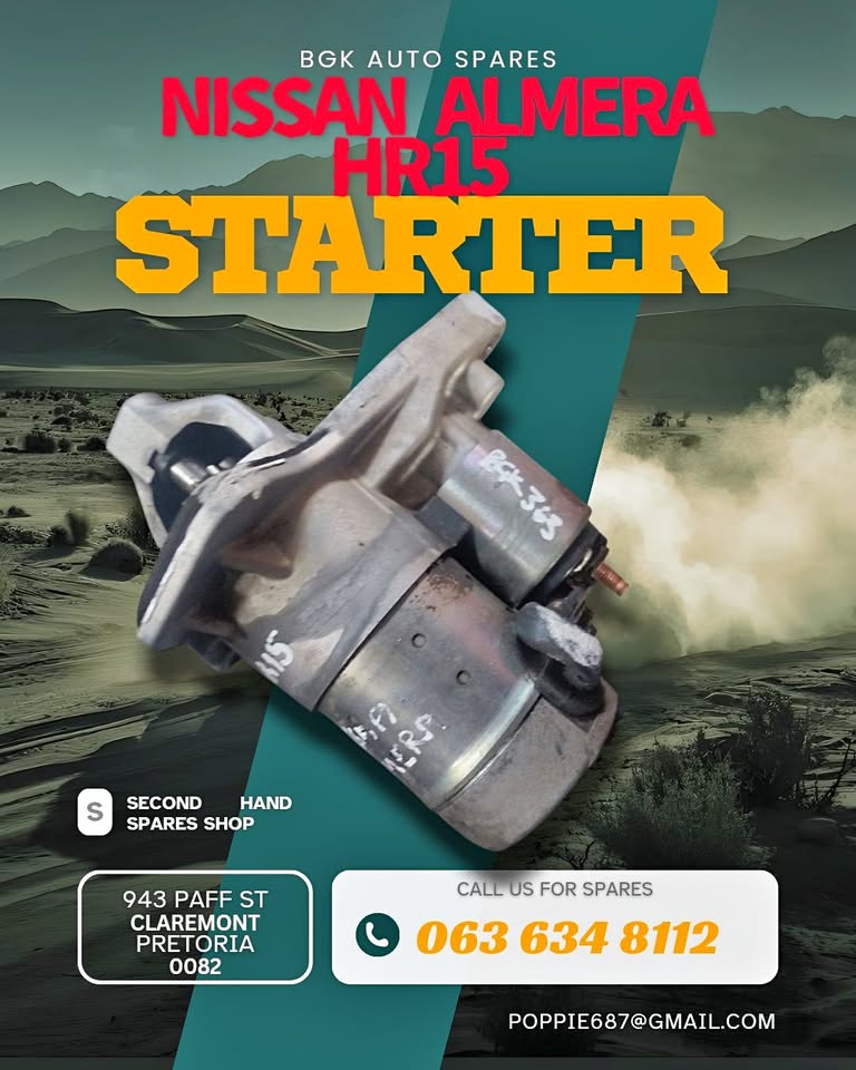 Nissan almera HR15 starter Call or WhatsApp me