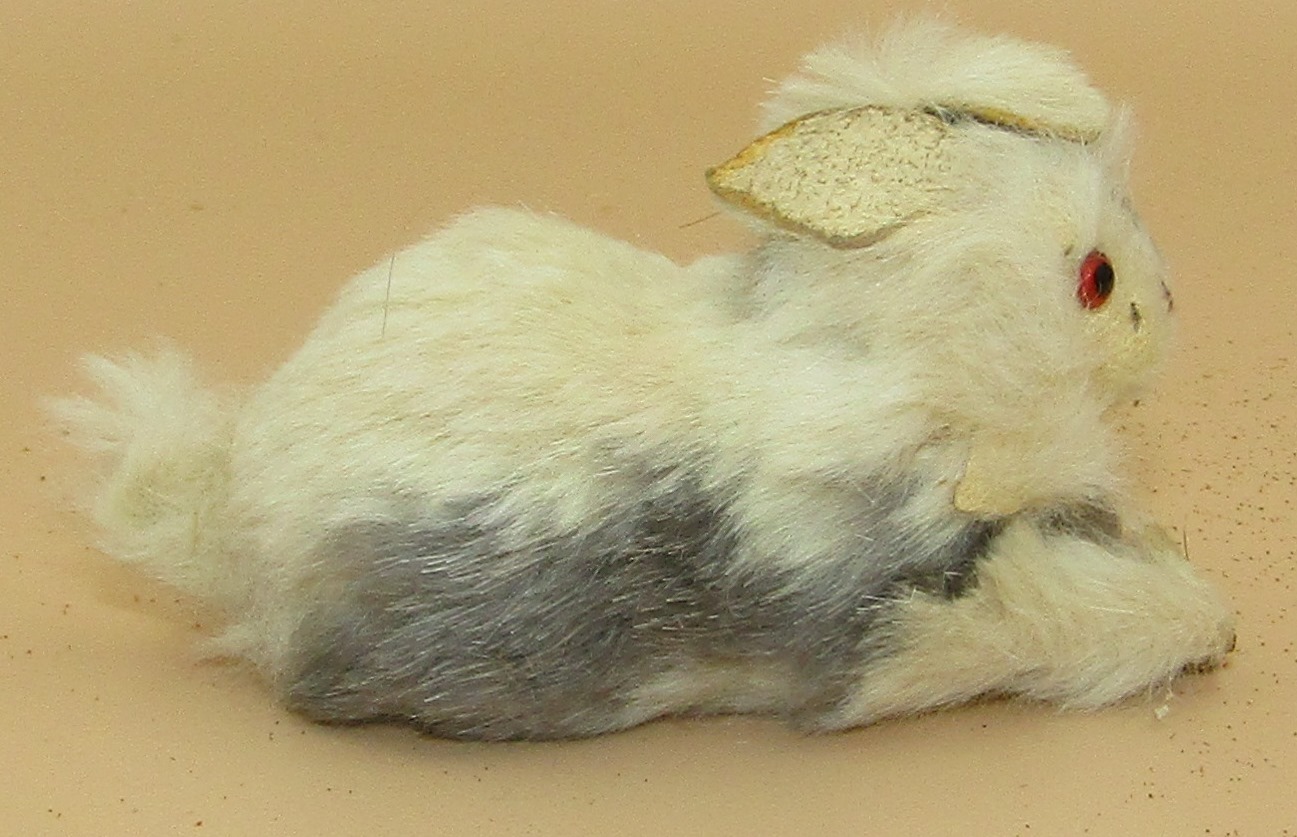 Handmade Toy Rabbit - wood & pelt