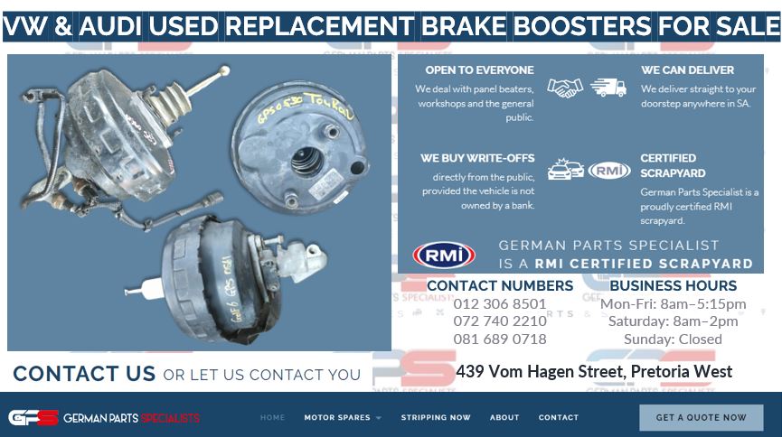 VW & AUDI USED REPLACEMENT BRAKE BOOSTERS FOR SALE - Private Seller VW & AUDI USED REPLACEMENT BRAKE BOOSTERS FOR SALE - Private Seller