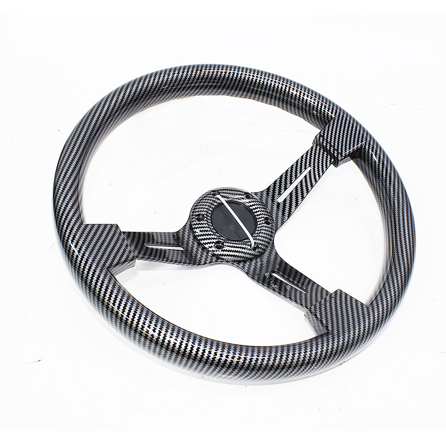 GripForge Drifting Carbon Fibre Black & Grey Sport Steering Wheel – 380mm