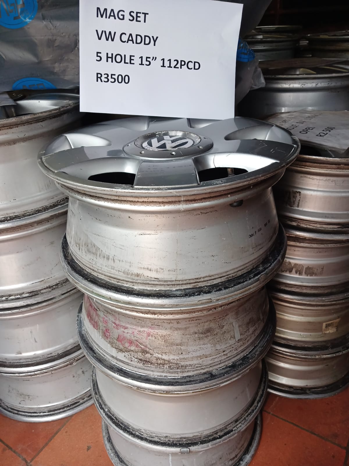 MAG SET VW CADDY 5 HOLE 15 INCH 112 PCD FOR SALE
