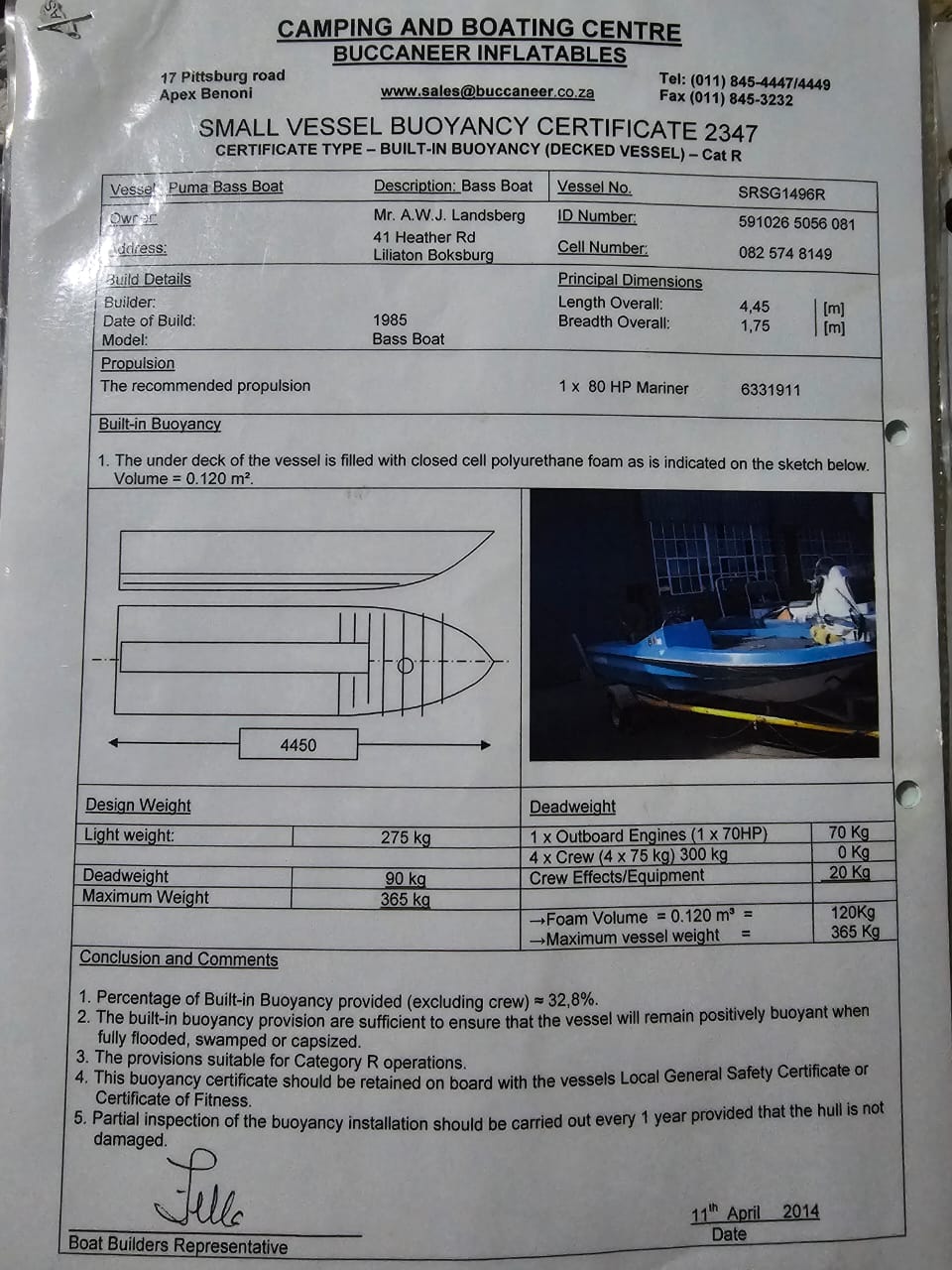 Boat sold