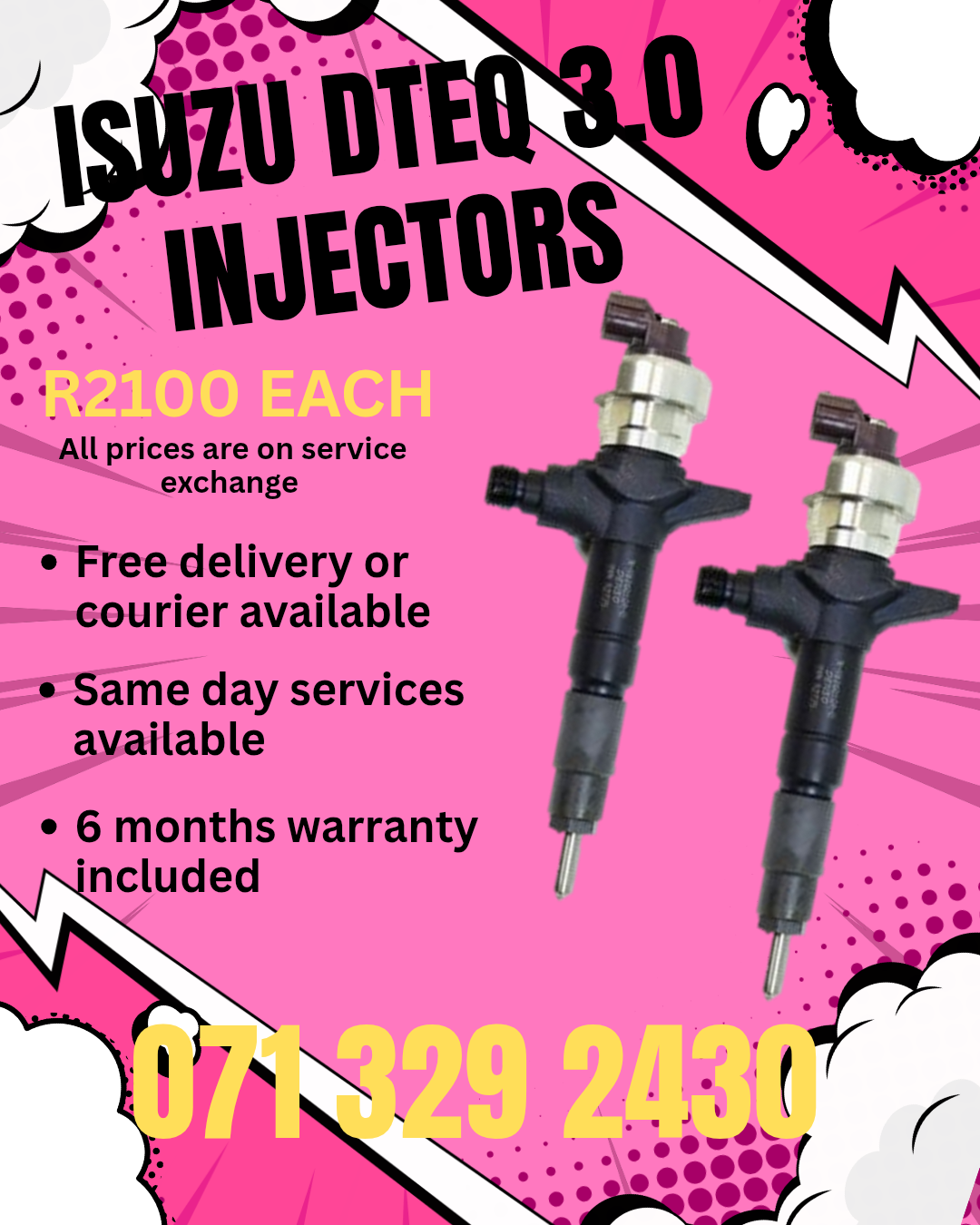 ISUZU DTEQ 3.0 INJECTORS FOR SALE WITH WARRANTY ON - Private Seller ISUZU DTEQ 3.0 INJECTORS FOR SALE WITH WARRANTY ON - Private Seller