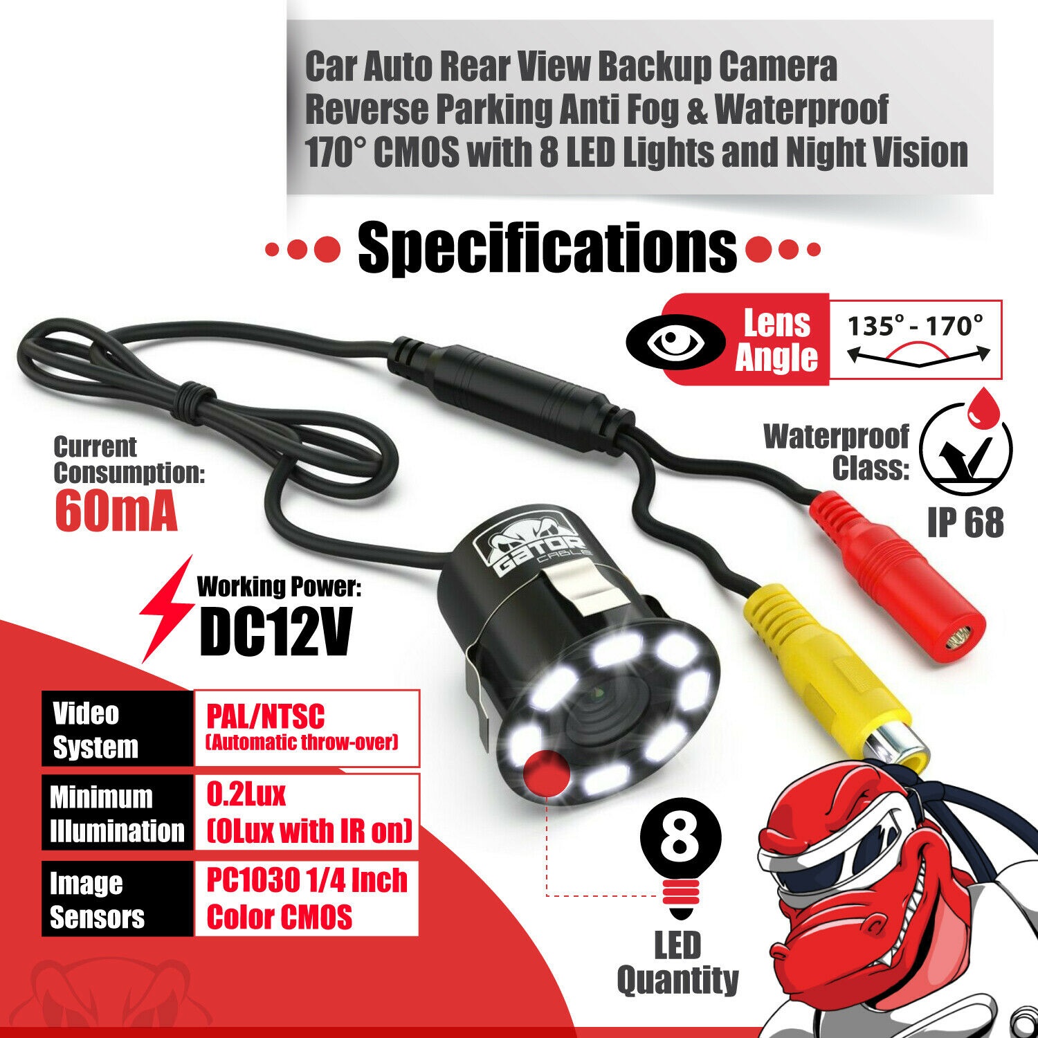 Mini Waterproof Parking Assistance 8LED Reversing Backup Camera Q-DC4. Brand New - Private Seller Mini Waterproof Parking Assistance 8LED Reversing Backup Camera Q-DC4. Brand New - Private Seller