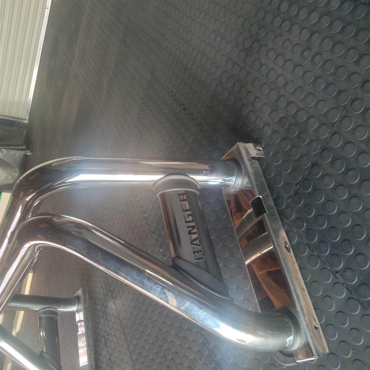 Ford Ranger chrome roll over bar and associated rain clip on cover - Private Seller Ford Ranger chrome roll over bar and associated rain clip on cover - Private Seller