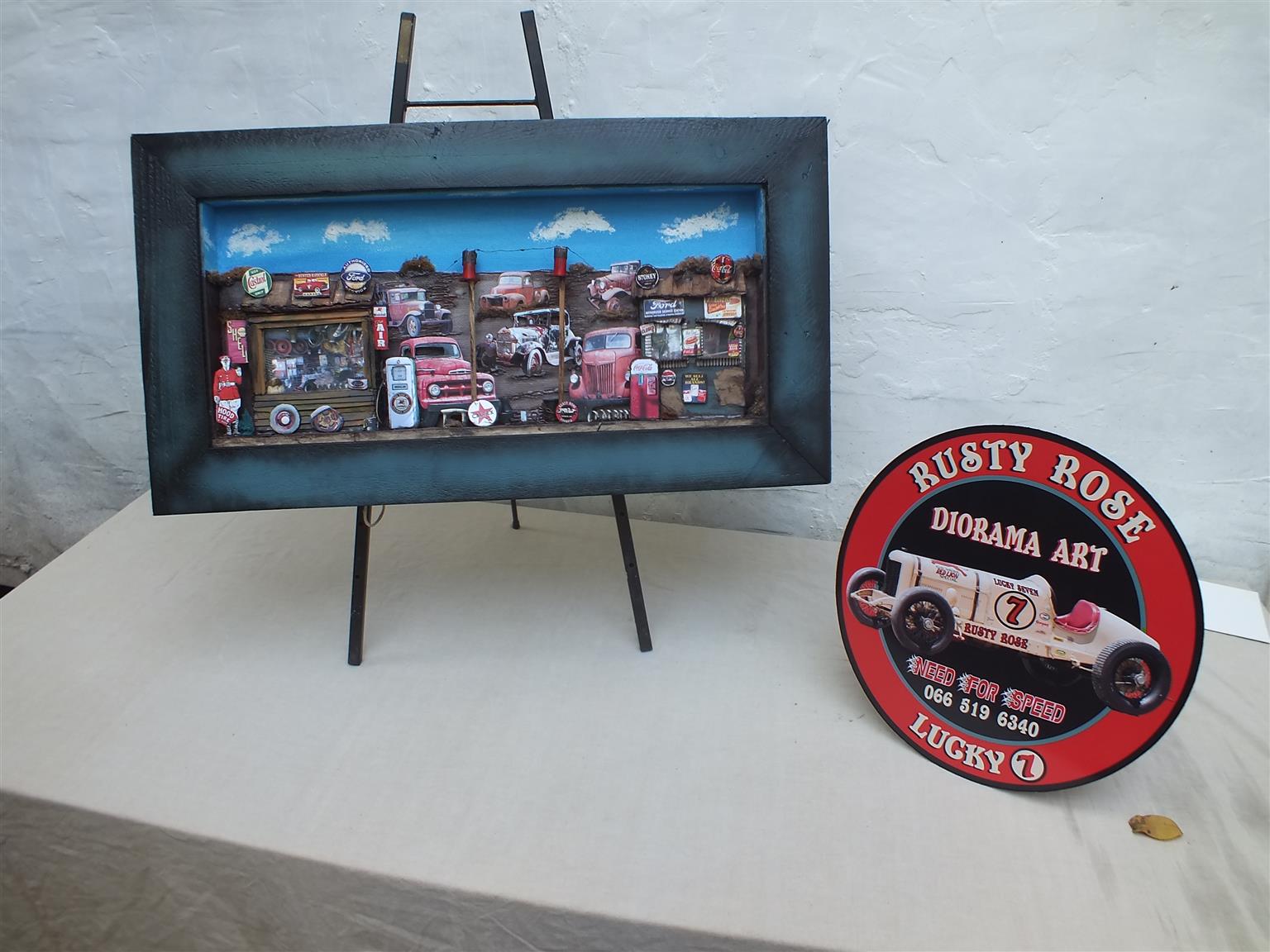 Vintage Ford Garage 3 D Diorama Art For Sale