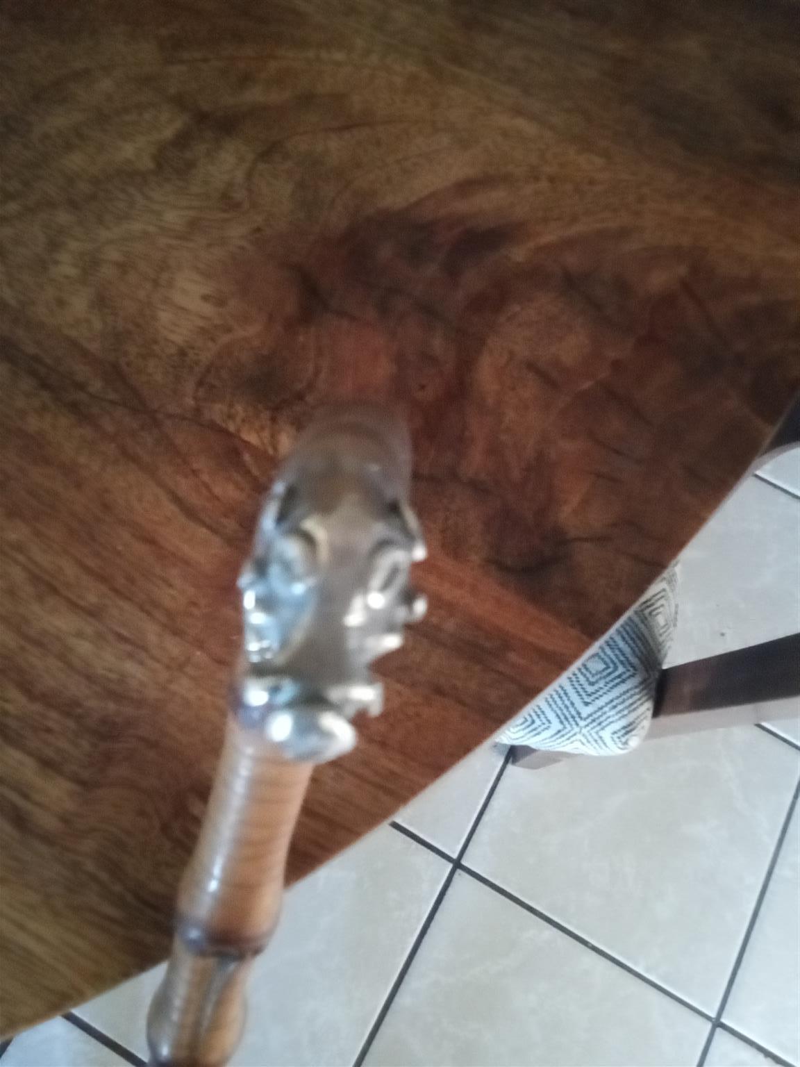 Antique  cane and pure silver walking stick