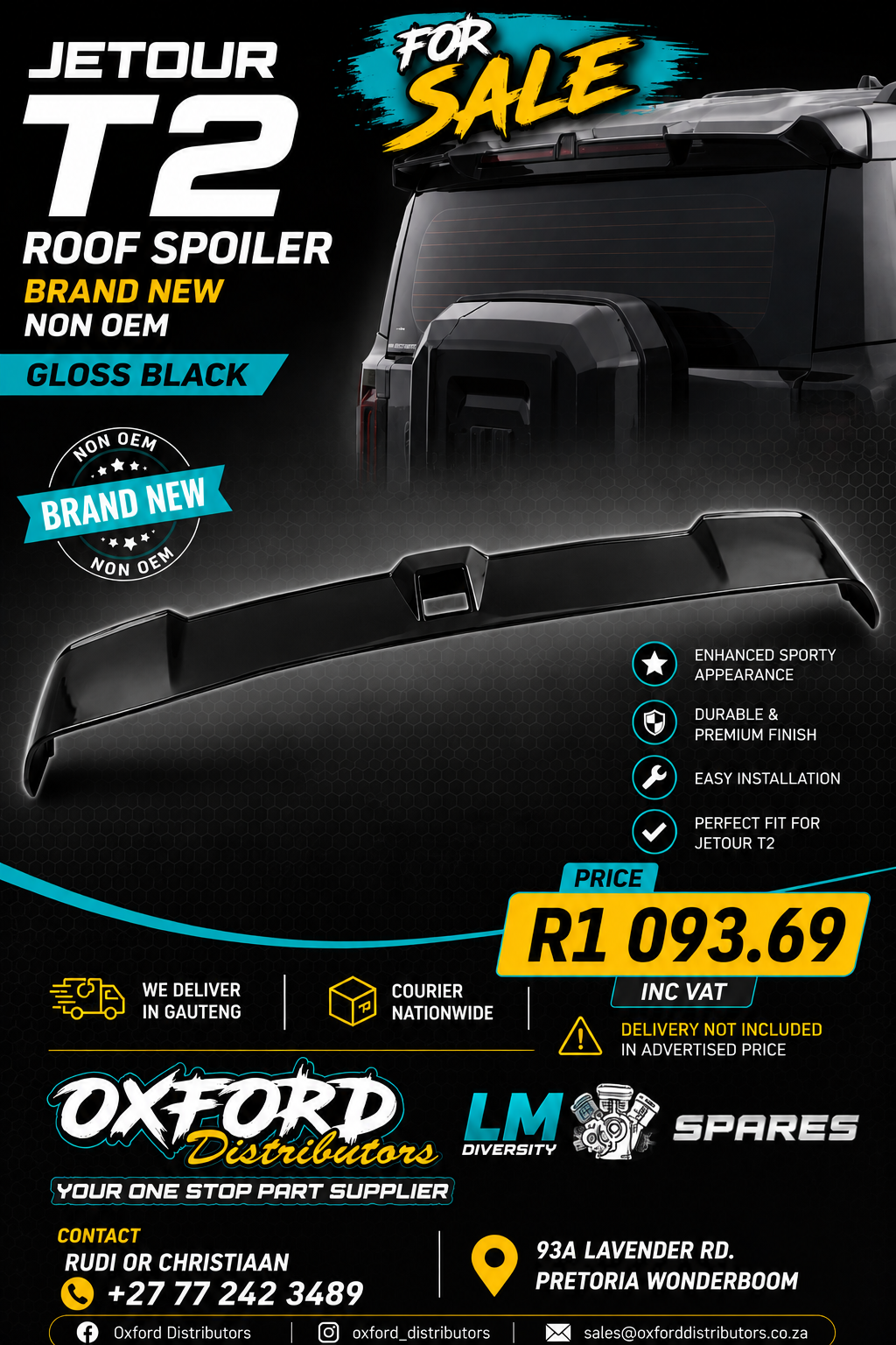 Jetour T2 roof spoiler for sale. - Private Seller Jetour T2 roof spoiler for sale. - Private Seller