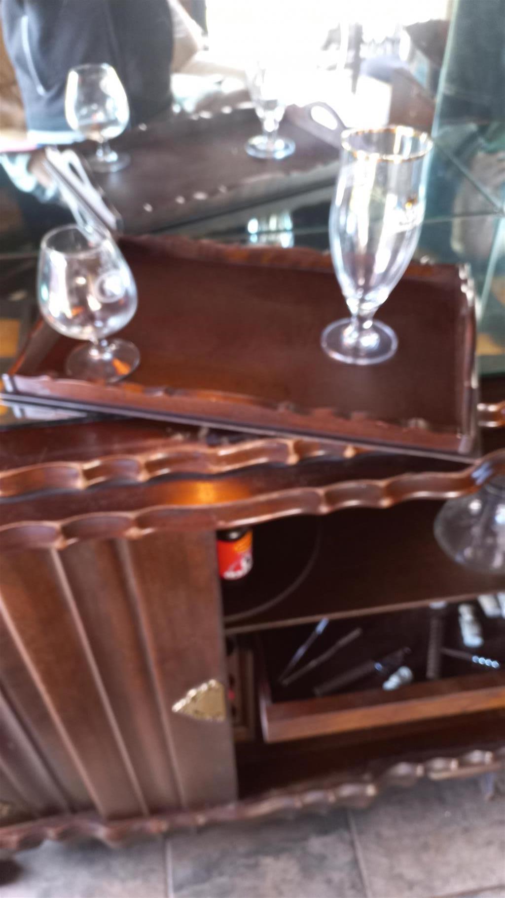 Imbuia ball and claw liquor cabinet