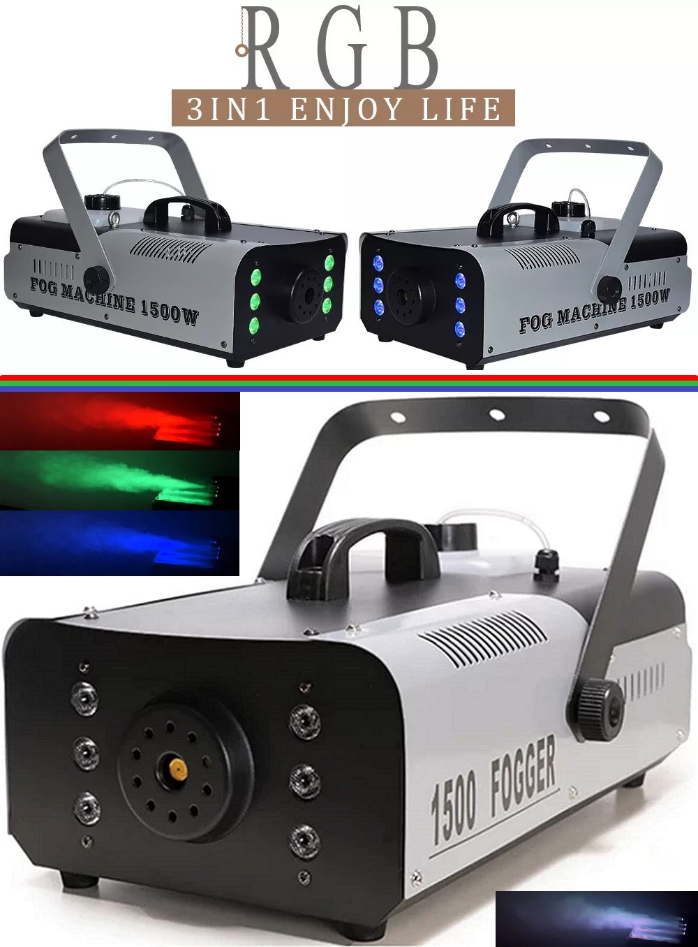 LED Smoke, Fog Machine 1500W Heavy Duty, Compact & High Capacity. Brand NEW