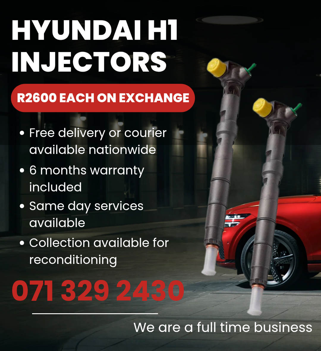 HYUNDAI H1 INJECTORS FOR SALE WITH WARRANTY