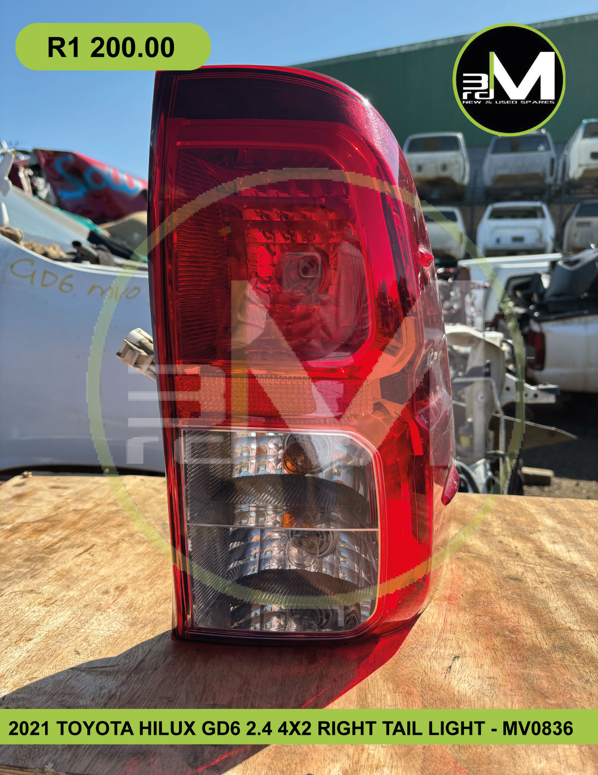 2021 TOYOTA HILUX GD6 2.4 4X2 RIGHT TAIL LIGHT - MV0836 - Private Seller