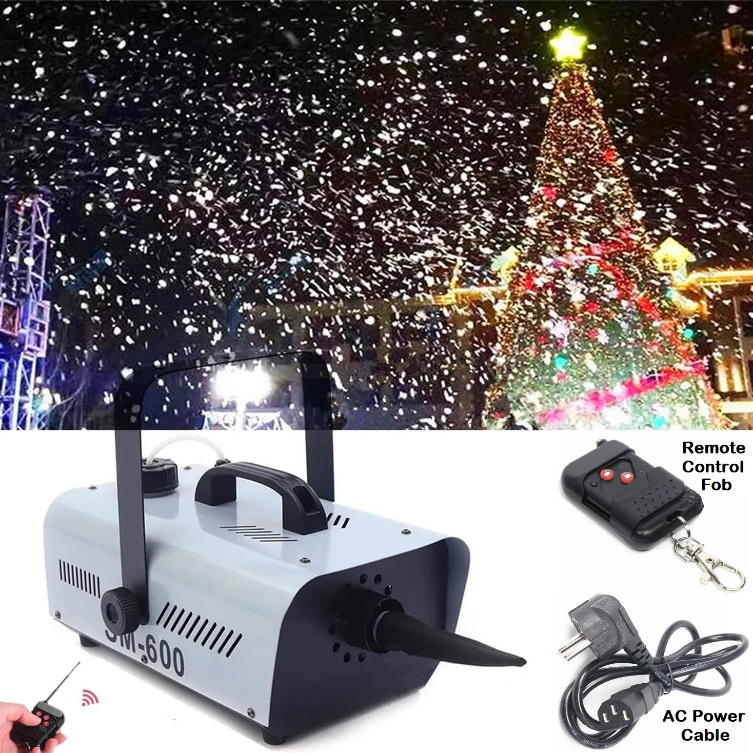 Stunning Snow Making Machine, Wireless Remote Control Snowflake Maker 220V. NEW