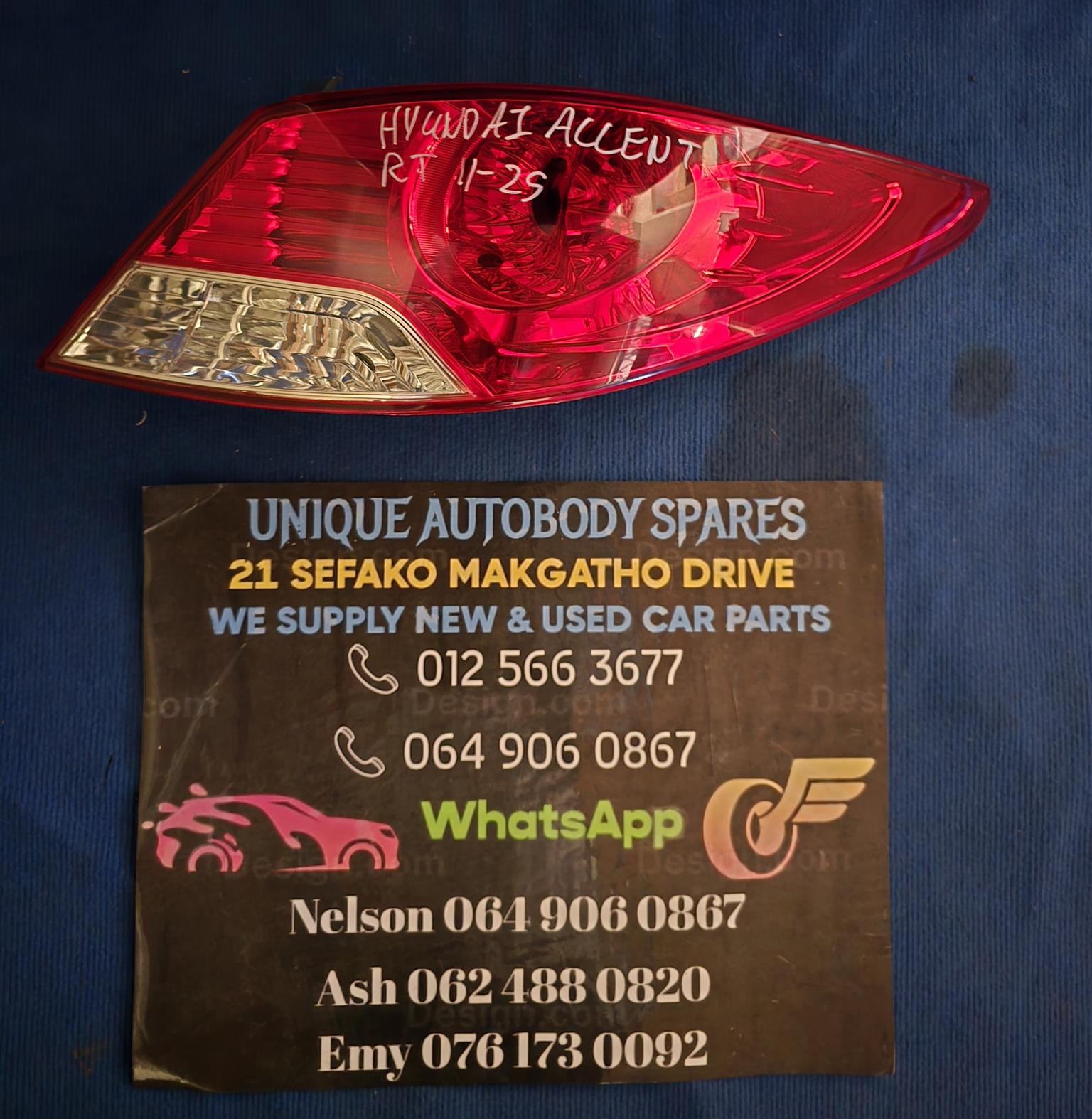 Hyundai Accent Tail Light RH 11-2019 Hyundai Accent Tail Light RH 11-2019