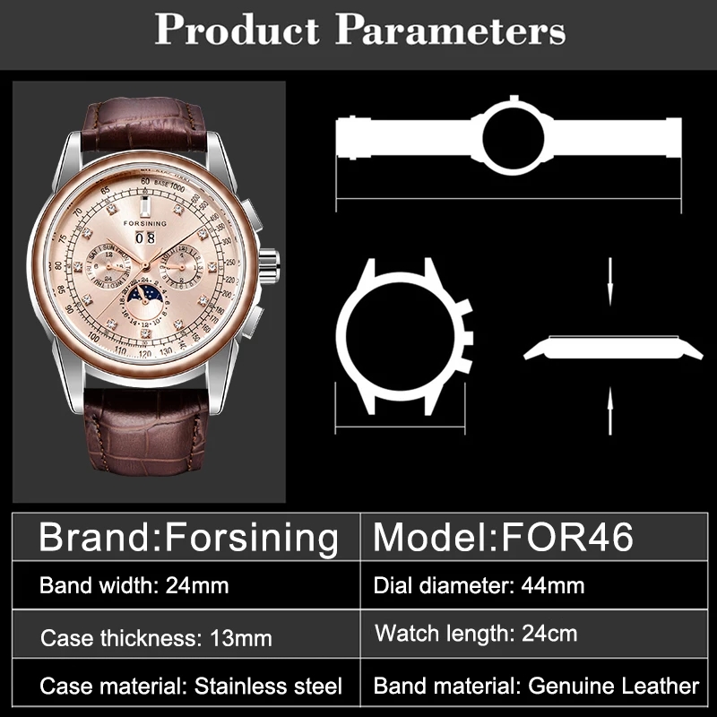 Forsining Men's Moon Phase Automatic Watch