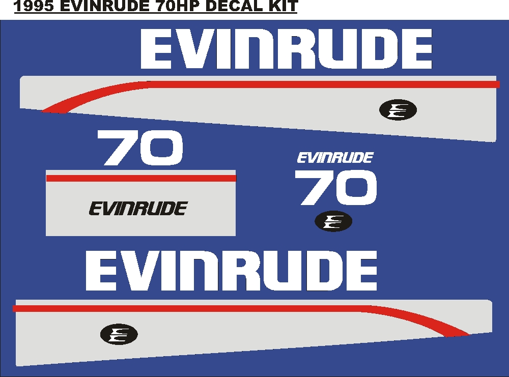 1996 Evinrude 70 outboard motor cowl decals stickers / vinyl cut graphics kits