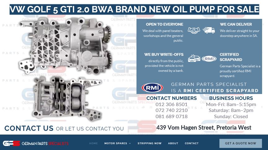 VW GOLF 5 GTI 2.0 BWA BRAND NEW OIL PUMPS FOR SALE - Private Seller VW GOLF 5 GTI 2.0 BWA BRAND NEW OIL PUMPS FOR SALE - Private Seller