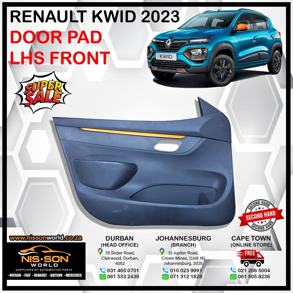 RENAULT KWID 2023 LHS FRONT DOOR PAD - Private Seller RENAULT KWID 2023 LHS FRONT DOOR PAD - Private Seller