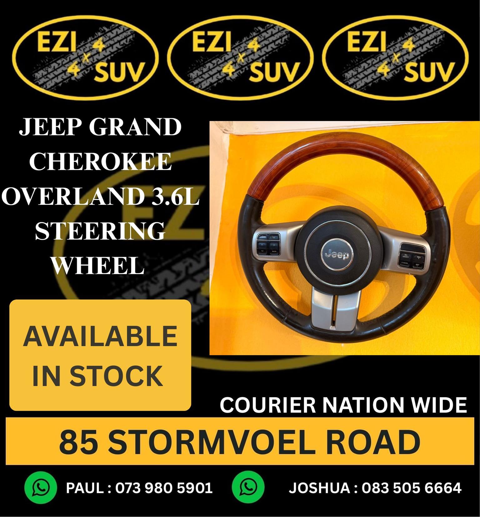JEEP GRAND CHEROKEE OVERLAND 3.6L STEERING WHEEL CONTACT F/PRICE - Private Seller JEEP GRAND CHEROKEE OVERLAND 3.6L STEERING WHEEL CONTACT F/PRICE - Private Seller