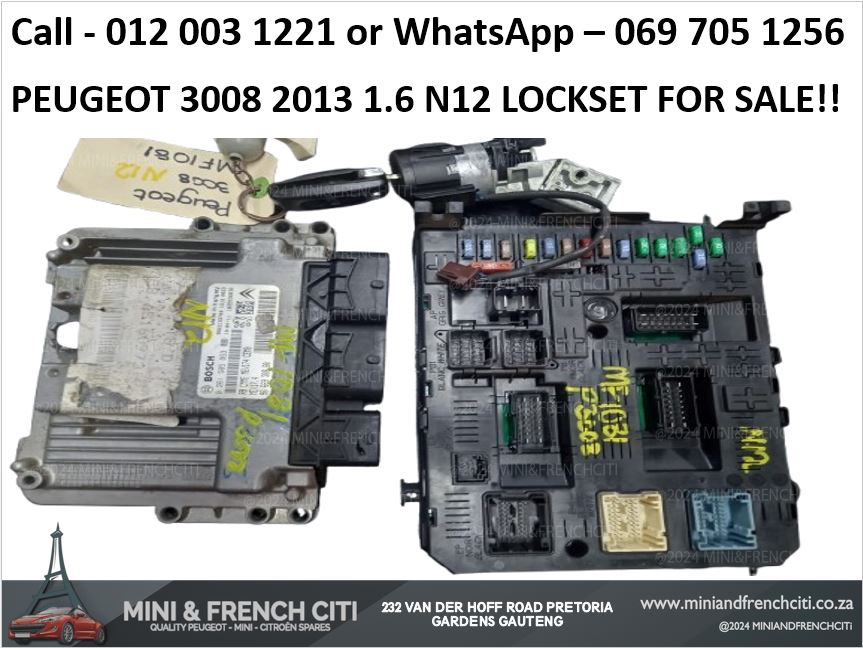 Peugeot 3008 2013 1.6 N12 Lockset For Sale – Complete OEM Kit - Private Seller Peugeot 3008 2013 1.6 N12 Lockset For Sale – Complete OEM Kit - Private Seller