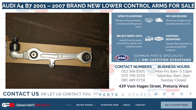 Audi A4 B7 2001 – 2007 Brand New Lower Control Arms for sale - Private Seller Audi A4 B7 2001 – 2007 Brand New Lower Control Arms for sale - Private Seller