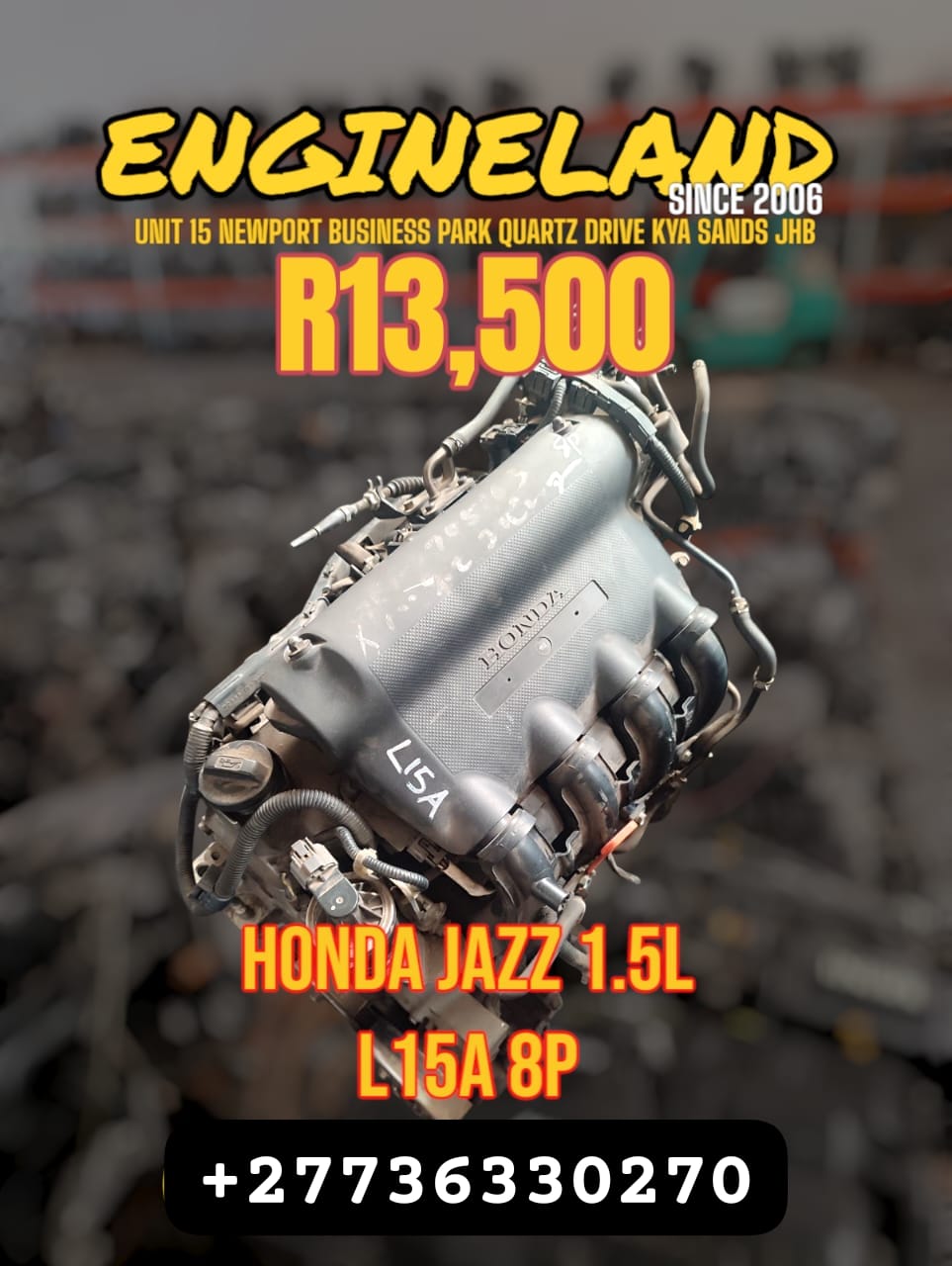 HONDA JAZZ 1.5L L15A 8P ENGINE. - Private Seller