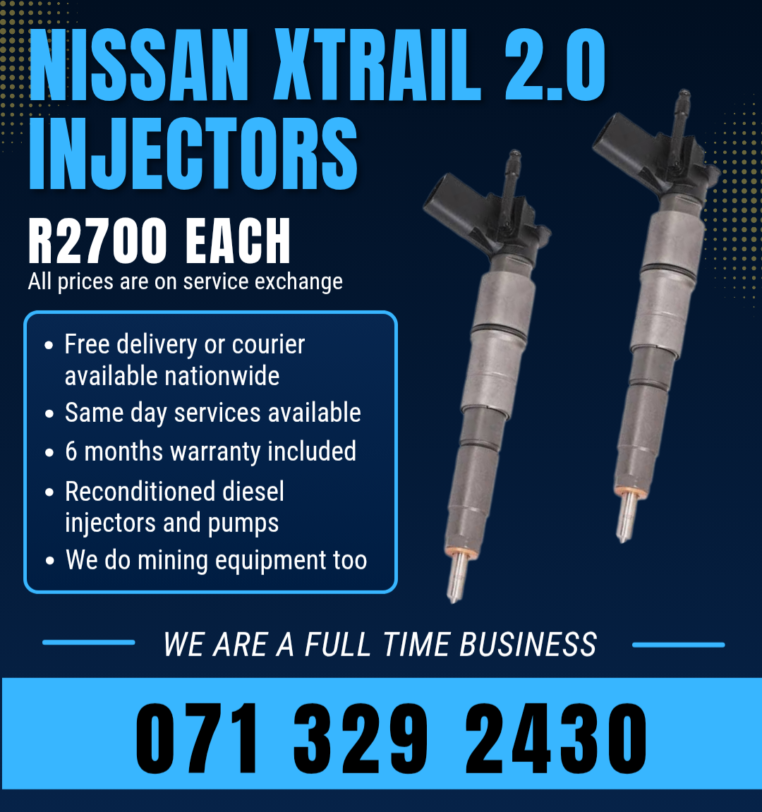 NISSAN XTRAIL 2.0 INJECTORS FOR SALE WITH WARRANTY INCLUDED - Private Seller NISSAN XTRAIL 2.0 INJECTORS FOR SALE WITH WARRANTY INCLUDED - Private Seller