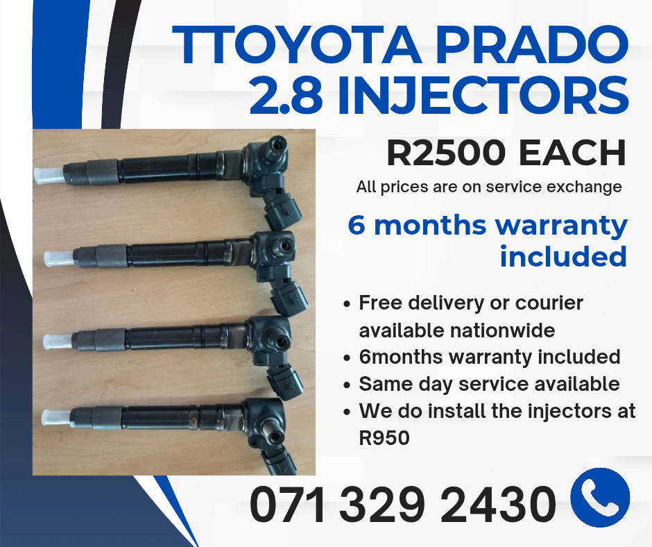 TOYOTA PRADO 2.8 INJECTORS FOR SALE WITH WARRANTY - Private Seller TOYOTA PRADO 2.8 INJECTORS FOR SALE WITH WARRANTY - Private Seller
