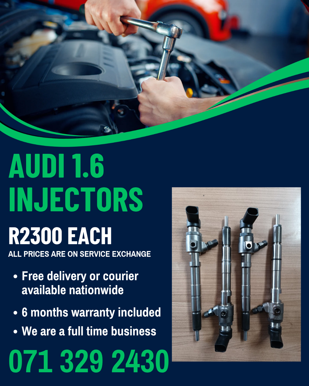 AUDI 1.6 DIESEL INJECTORS FOR SALE WITH WARRANTY - Private Seller