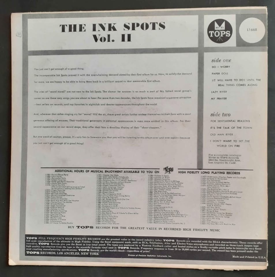 The Ink Spots - Volume 2 LP Record
