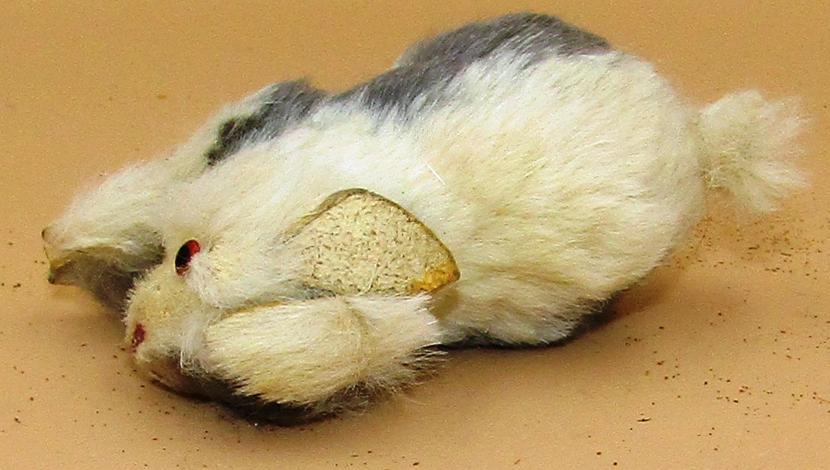 Handmade Toy Rabbit - wood & pelt