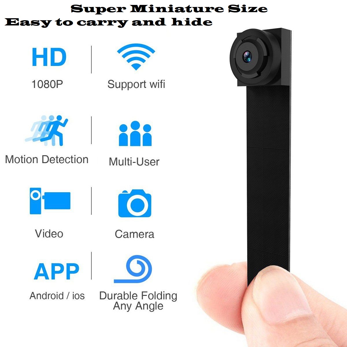 Miniature WiFi Spy Camera HD Video Recorder with Motion Sensor + Much More. NEW