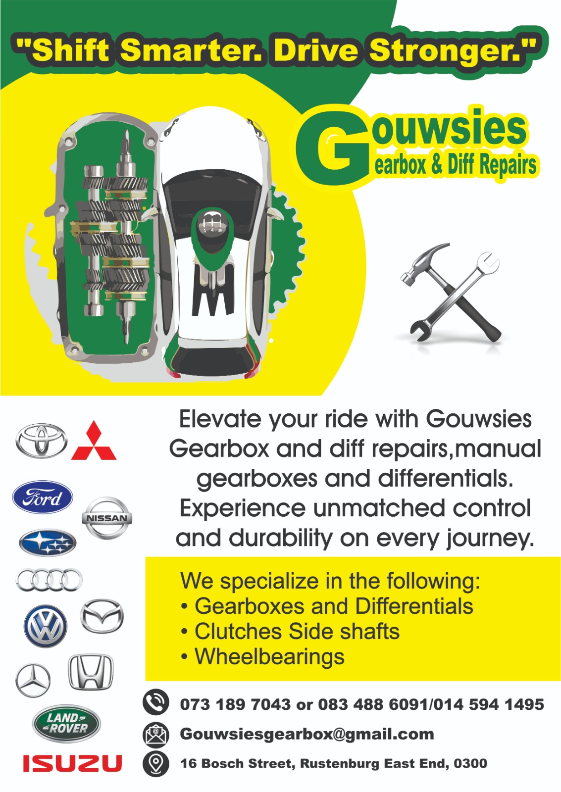 Gouwsies Gearbox and Diff Repairs Your Trusted Drivetrain Specialist!
