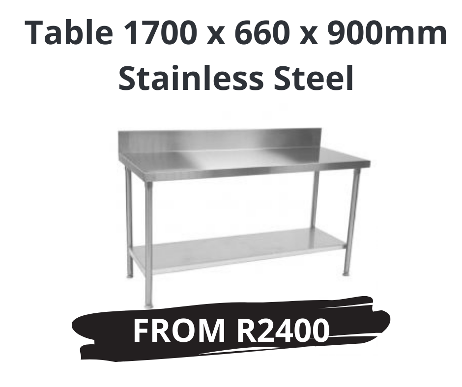 Table 1700 x 660 x 900mm Stainless Steel