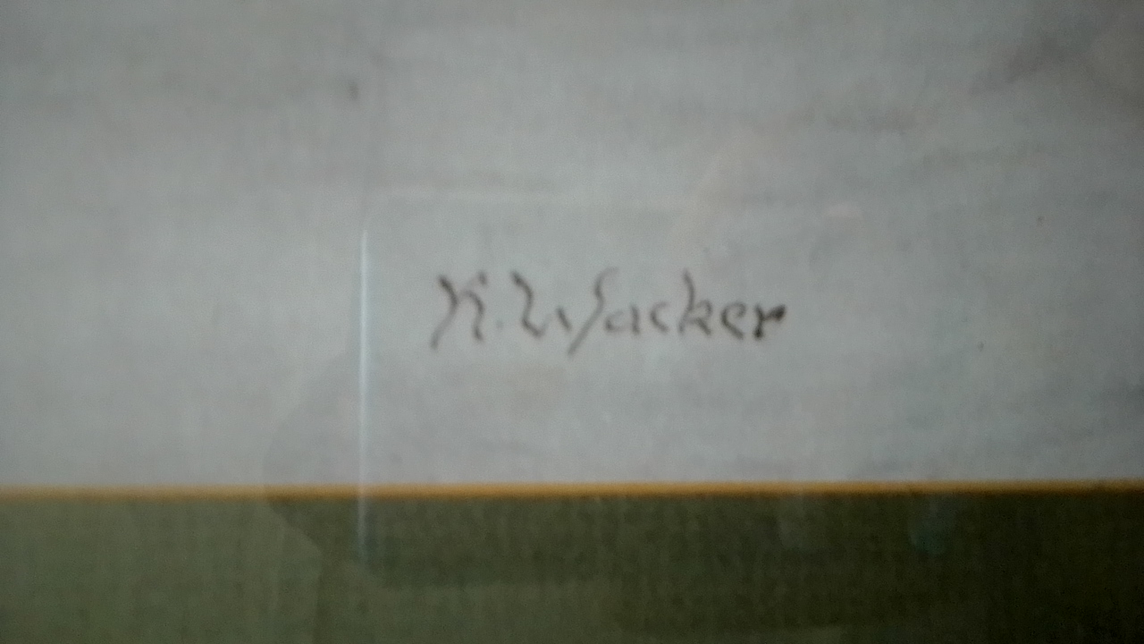 1981 K. Wacker signed Framed print. Frame measures 69cm x 55cm 1981 K. Wacker signed Framed print. Frame measures 69cm x 55cm