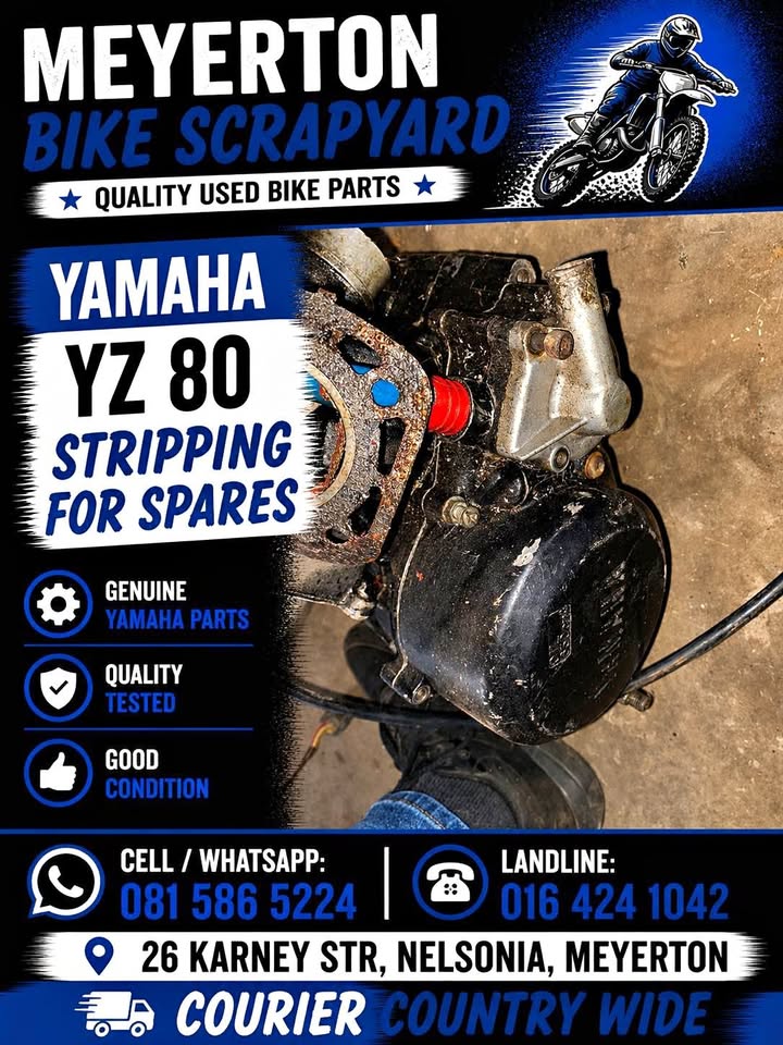 Yamaha YZ 80 Engine stripping for spares. Meyerton Bike Scrapyard. New and secondhand spares. We st - Private Seller Yamaha YZ 80 Engine stripping for spares. Meyerton Bike Scrapyard. New and secondhand spares. We st - Private Seller