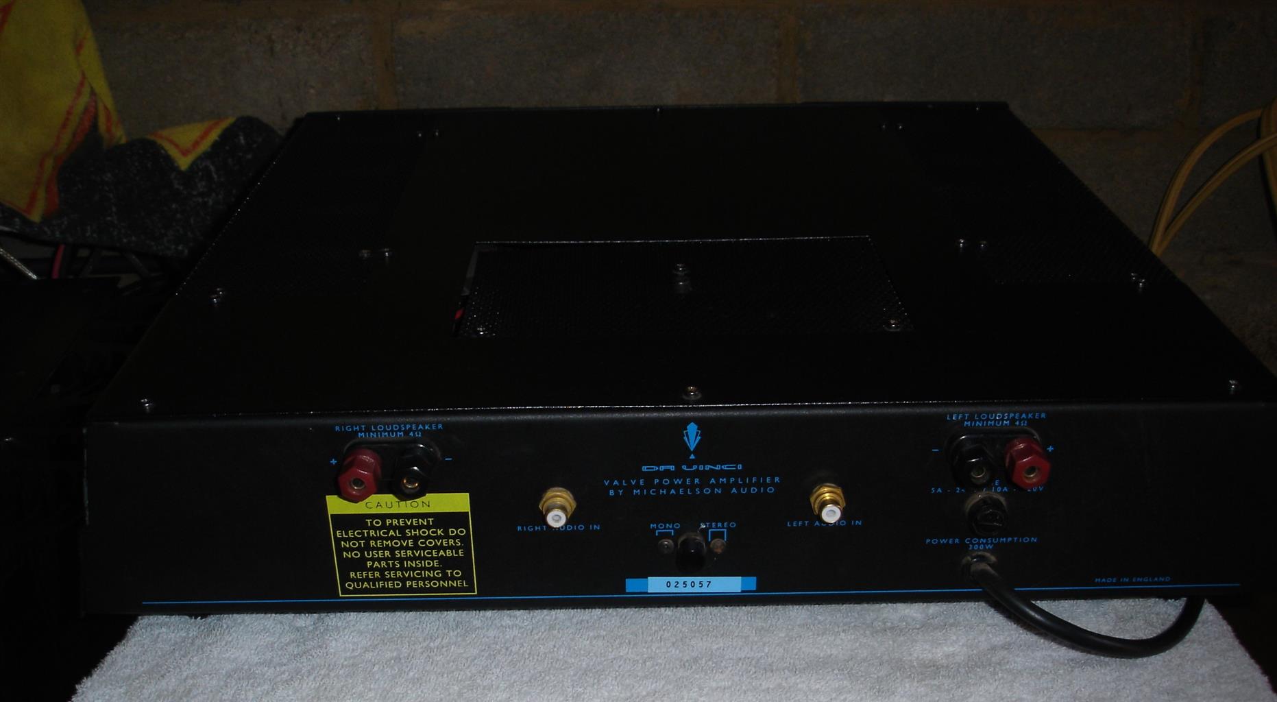 MICHAELSON AUDIO DA VINCI TUBE STEREO POWER AMPLIFIER