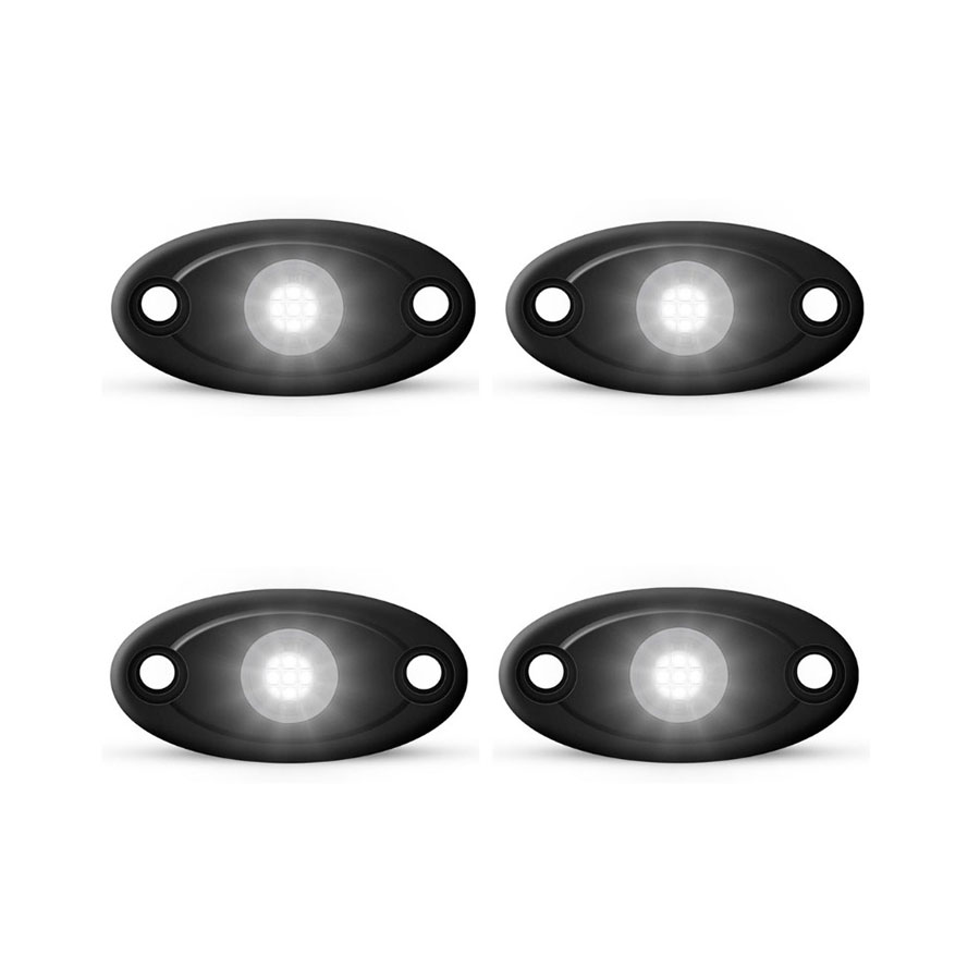 Universal Aluminium 9-LED Rocklights (White) – 4 pack