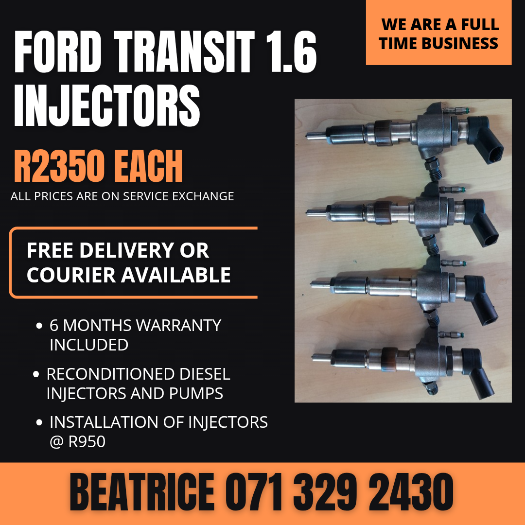 FORD TRANSIT 1.6 INJECTORS FOR SALE WITH WARRANTY - Private Seller FORD TRANSIT 1.6 INJECTORS FOR SALE WITH WARRANTY - Private Seller