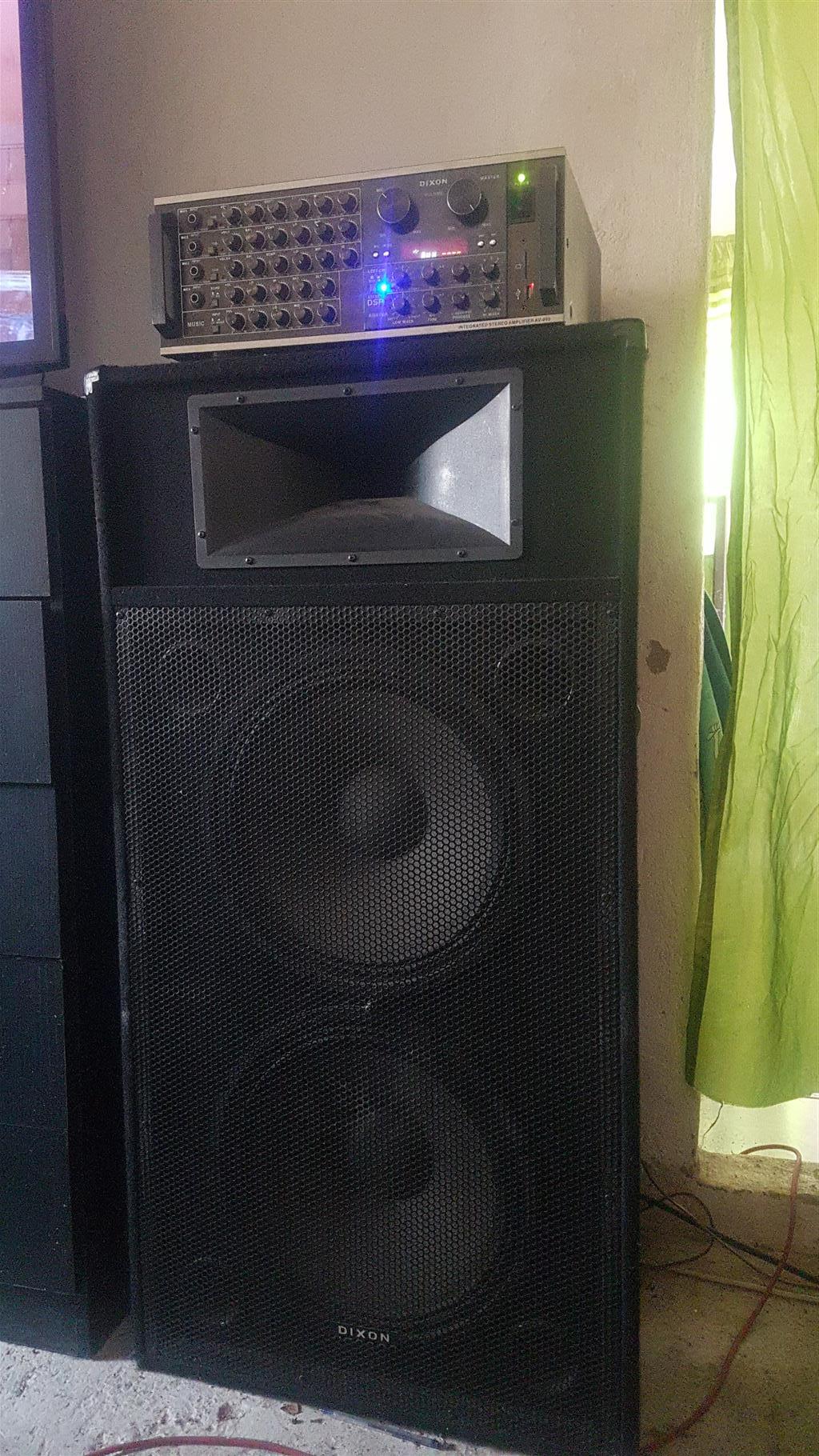 Dixon amp +2 big speakers and 2 small  speakers +sub