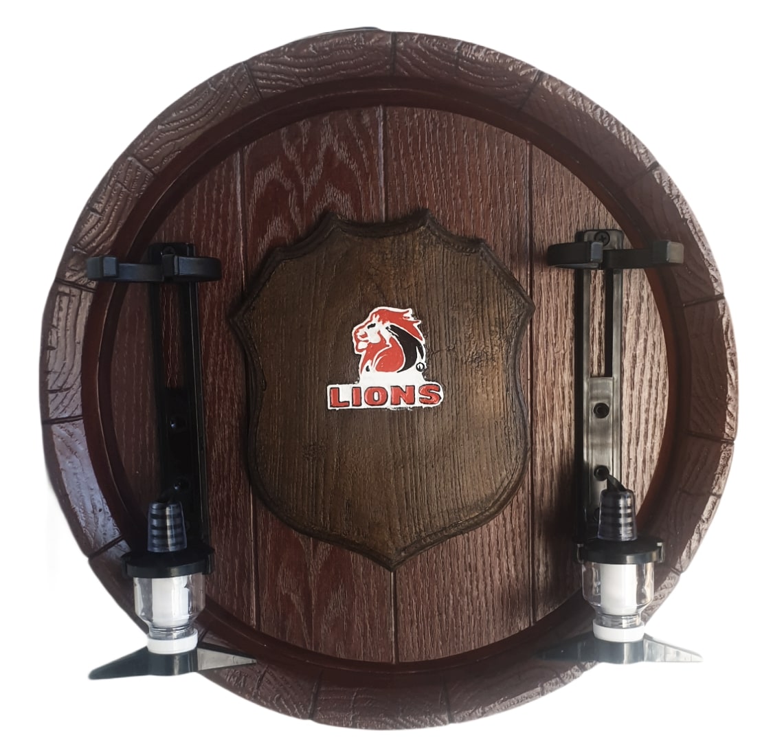 Lions Rugby Liquor Dispensers: Large Barrel End with 2 Optics. Brand New Items Lions Rugby Liquor Dispensers: Large Barrel End with 2 Optics. Brand New Items