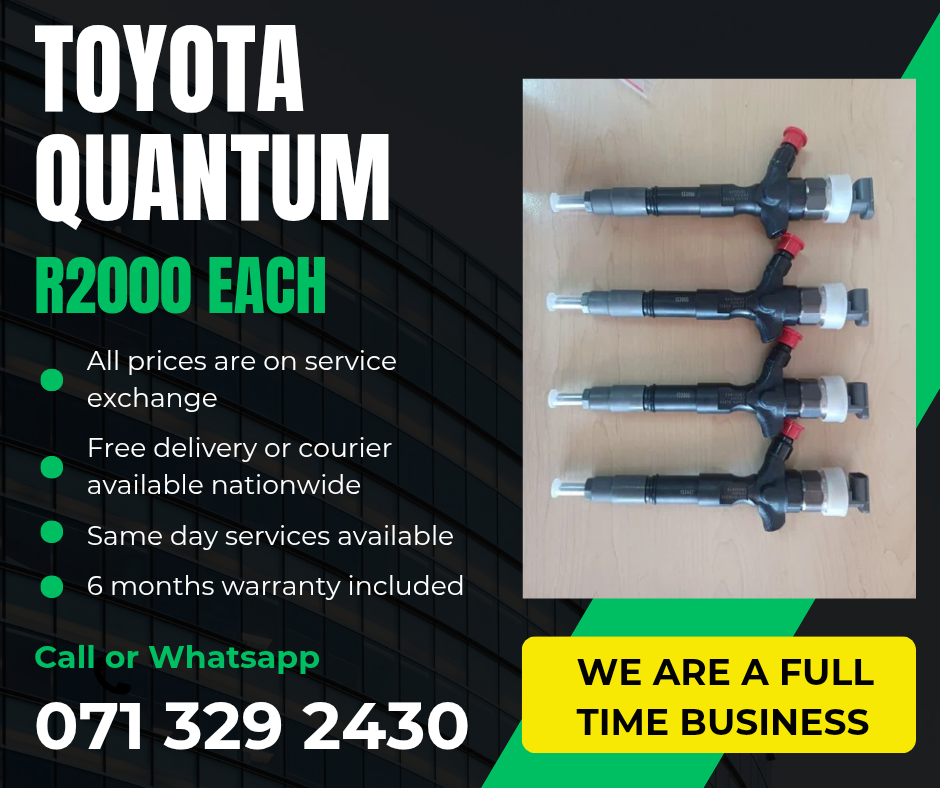 TOYOTA QUANTUM DIESEL INJECTORS FOR SALE WITH WARRANTY - Private Seller TOYOTA QUANTUM DIESEL INJECTORS FOR SALE WITH WARRANTY - Private Seller