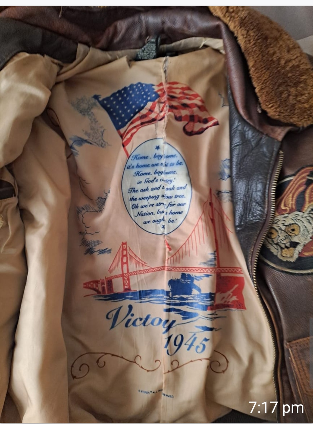 US navy father and son avirex bomber jacket.