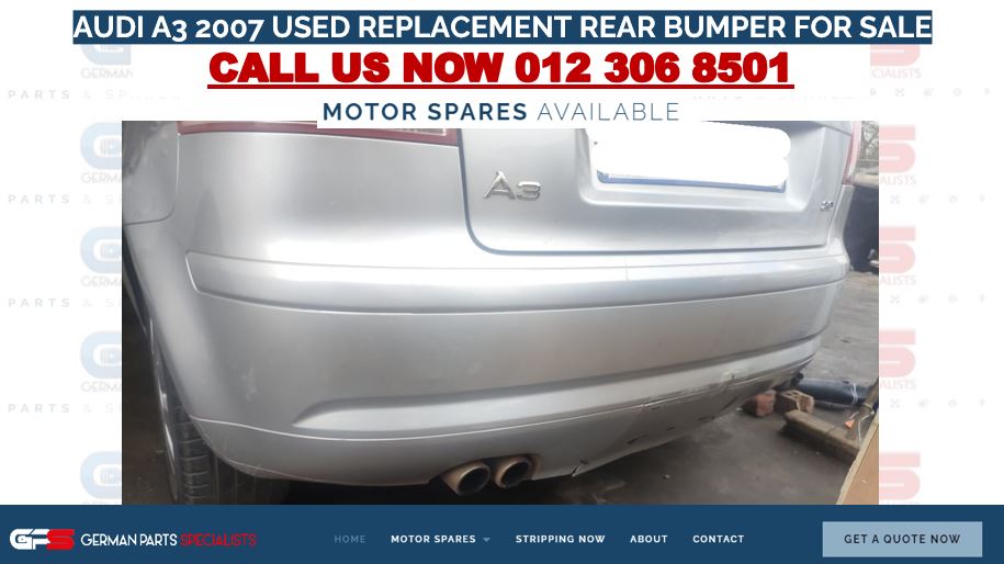 AUDI A3 2007 USED REPLACEMENT REAR BUMPER FOR SALE - Private Seller AUDI A3 2007 USED REPLACEMENT REAR BUMPER FOR SALE - Private Seller