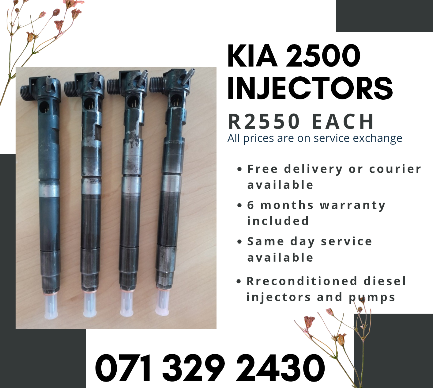 KIA 2500 INJECTORS FOR SALE WITH WARRANTY INCLUDED - Private Seller KIA 2500 INJECTORS FOR SALE WITH WARRANTY INCLUDED - Private Seller